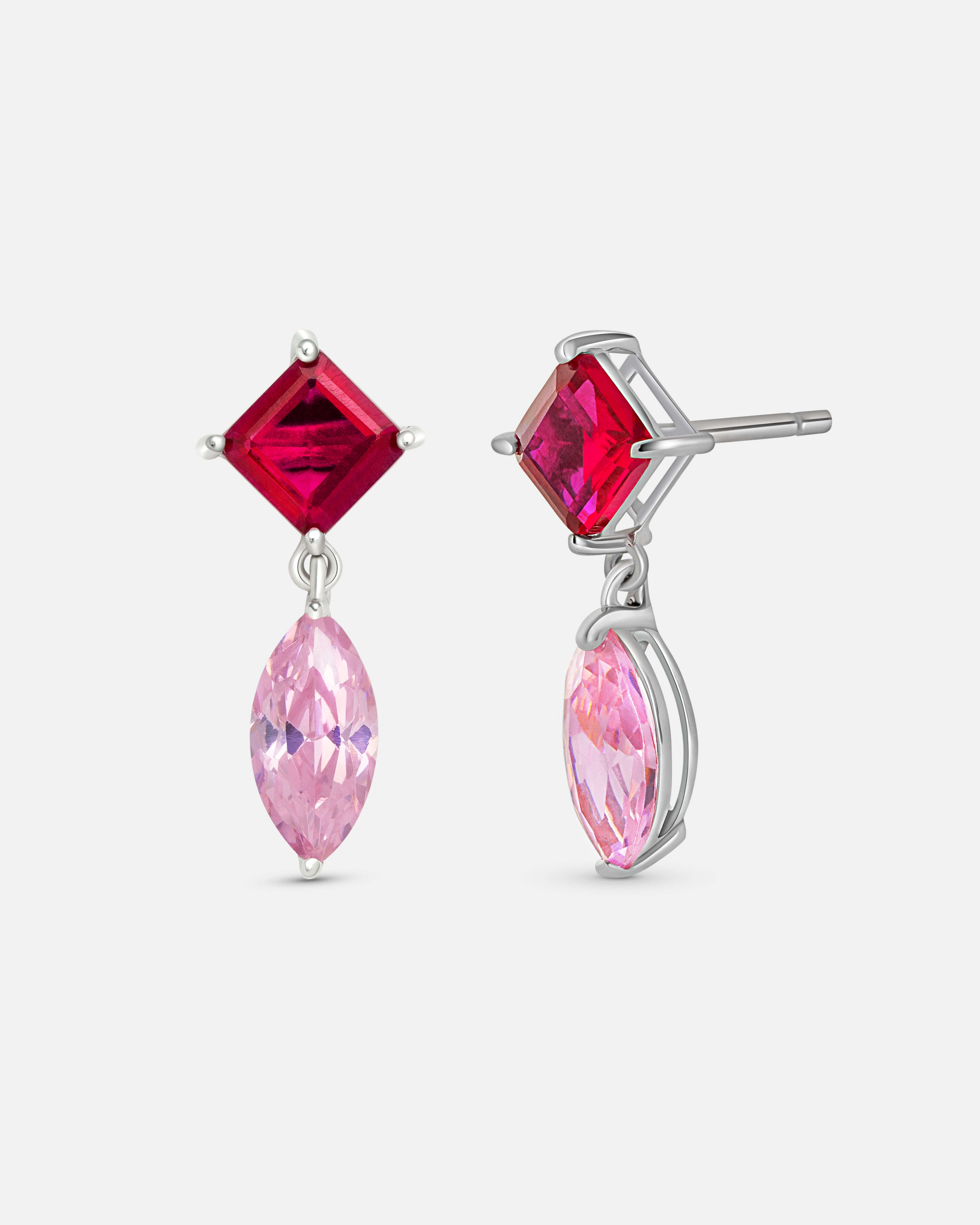 Bowie Pink Two-Toned Earrings
