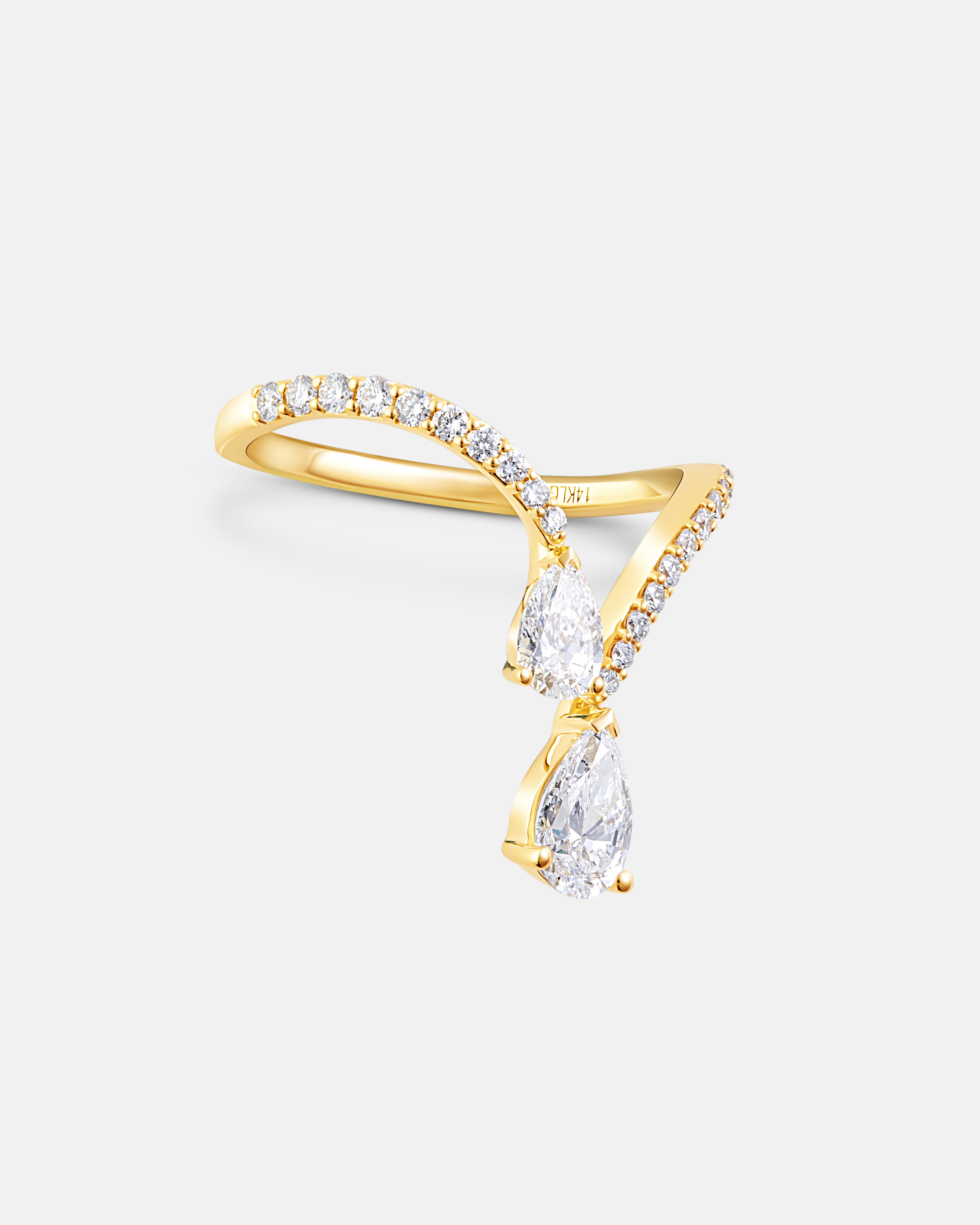 Linda Dual Pear Diamond Ring